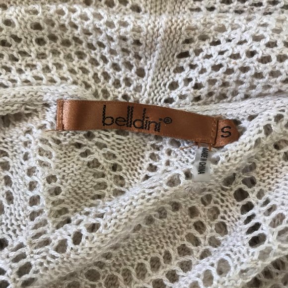 Belldini High-Low Cream Knit Sweater Cardigain - Picture 4 of 4